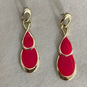 Vintage 80's Pink Gold Dangle Drop Earrings